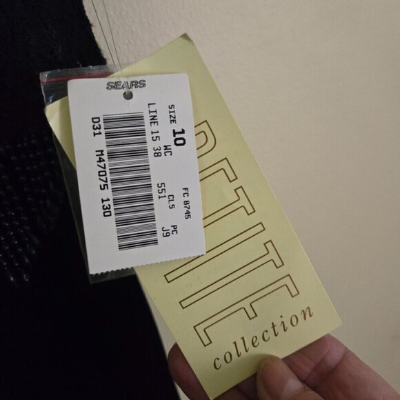 Betsy's Things Vintage Deadstock Black Lace Velvet Beaded Maxi Dress Size 10p - Picture 4 of 6